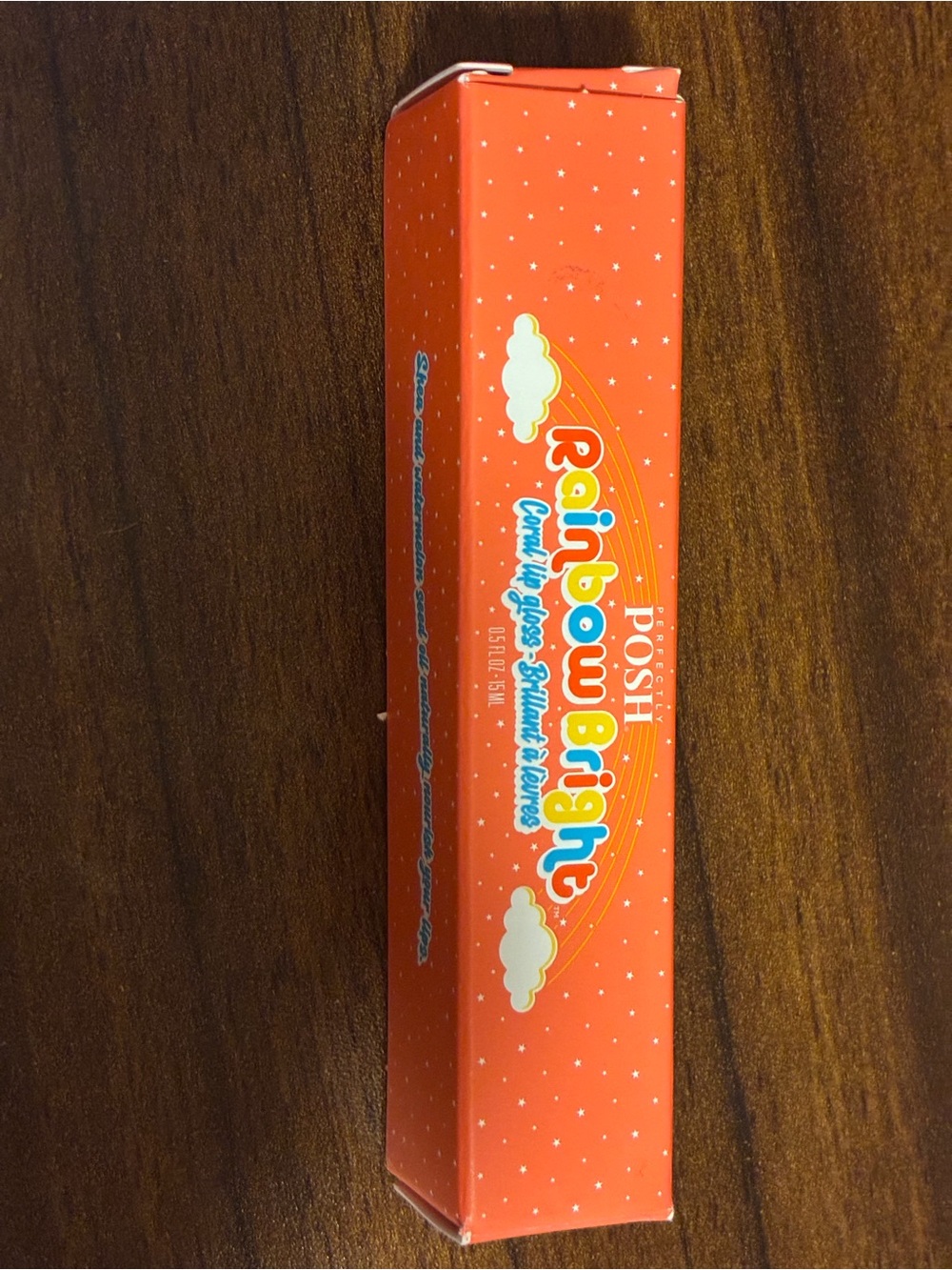 Posh Rainbow Bright Lip Balm & Gloss — Orange Packaging with Multicolor Text